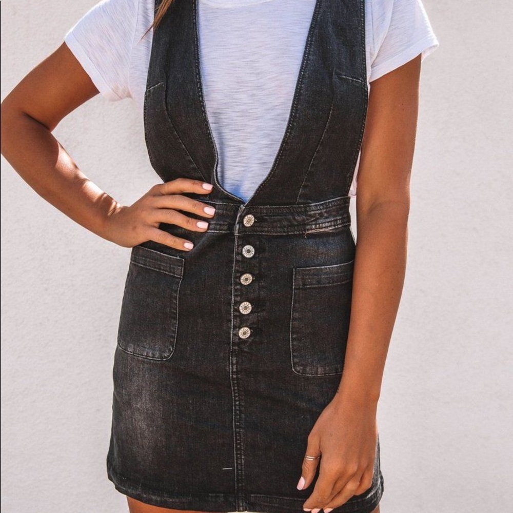 vici dolls black denim dress